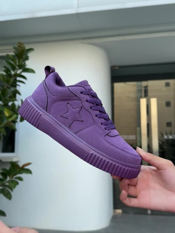 Women's Fashion Purple Spliced Casual Sneakers - Lightweight, Comfortable Lace-Up Platform Shoes for Casual Attire - Image 10