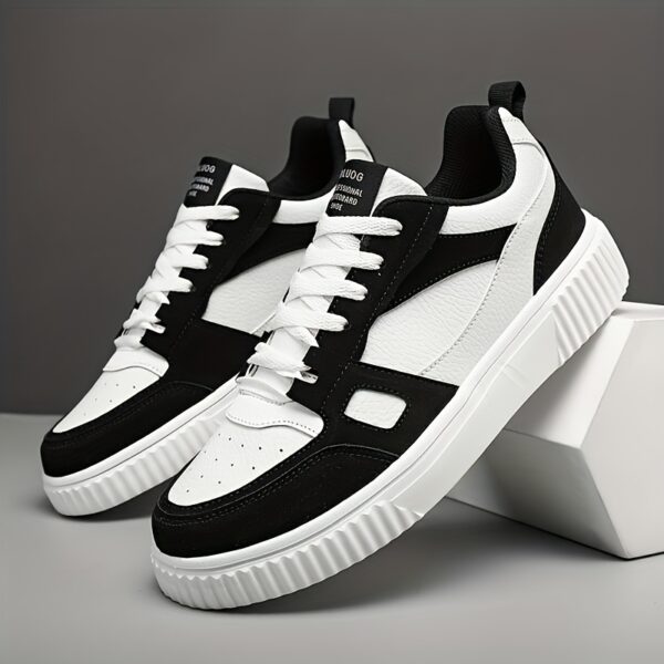 Men'S Stylish High-Top Sneakers - Comfortable Lace-Up with Round Toe, Durable EVA Sole, Ideal for Outdoor Activities, Casual Sports Shoes|Stylish HighTop Sneakers|Laceup Construction - Image 2