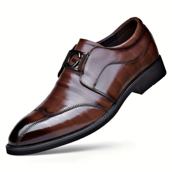 Men's Solid Black Oxford Dress Shoes - Lace-Up Formal Business & Party Shoes with Upper, Breathable Rubber Sole & Comfortable PU Insole for Professional & Special Occasions, Classic Shoe Style - Image 8