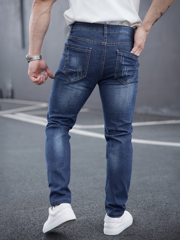 Men's Premium Slim-Fit Washed Jeans - Stretch Denim, Casual & Versatile for All Seasons - Image 10