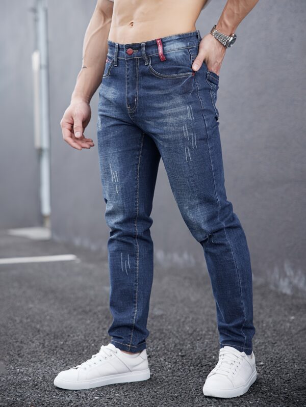 Men's Premium Slim-Fit Washed Jeans - Stretch Denim, Casual & Versatile for All Seasons - Image 8