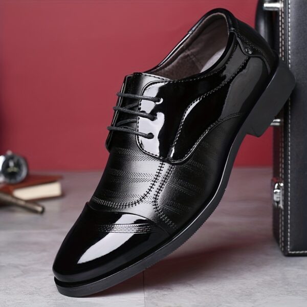 Men's British Style Derby Shoes, Wear-resistant Non-Slip Dress Shoes For Wedding Business - Image 6