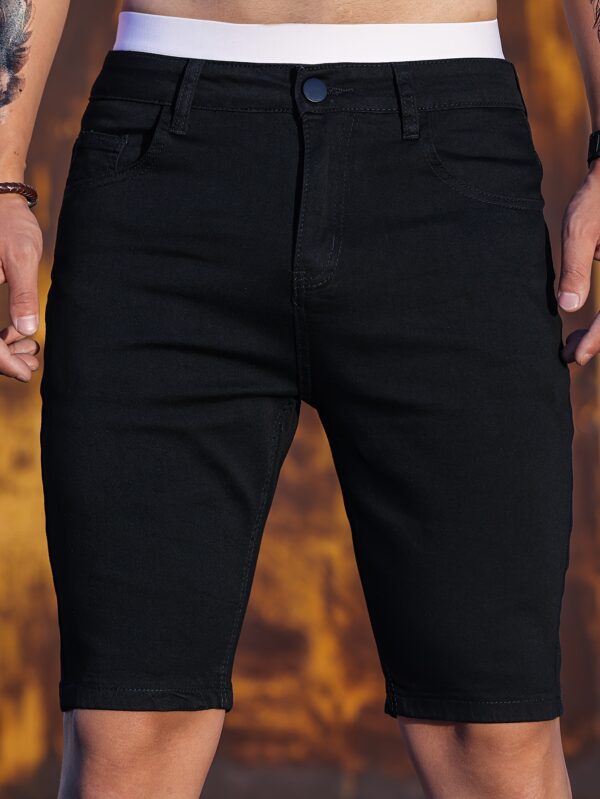 Men's Casual Street Style Skinny Denim Jeans Shorts, Summer Outdoor Jorts, Bermuda Shorts - Image 10
