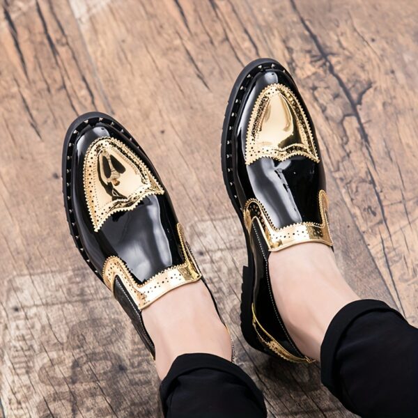 Luxurious Original New Men's Business British Leisure faux Shoes Oxford Shoes Driving Shoes Breathable Comfortable Non-slip Casual Shoes Flat Patent faux Fashion Casual Wedding Shoes Party Banquet Shiny Soft faux Shoes