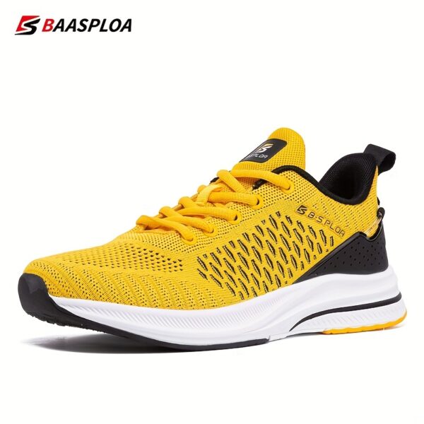 Baasploa Men's Lightweight Mesh Running Shoes - Breathable Outdoor Sports Sneakers for Gym, Jogging, Tennis - Comfortable Cushioning and Support