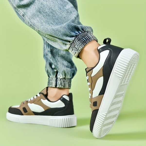 Men's Trendy Solid/Colour Block Skate Shoes, Comfy Non Slip Casual Lace Up Sneakers For Men's Outdoor Activities - Image 8