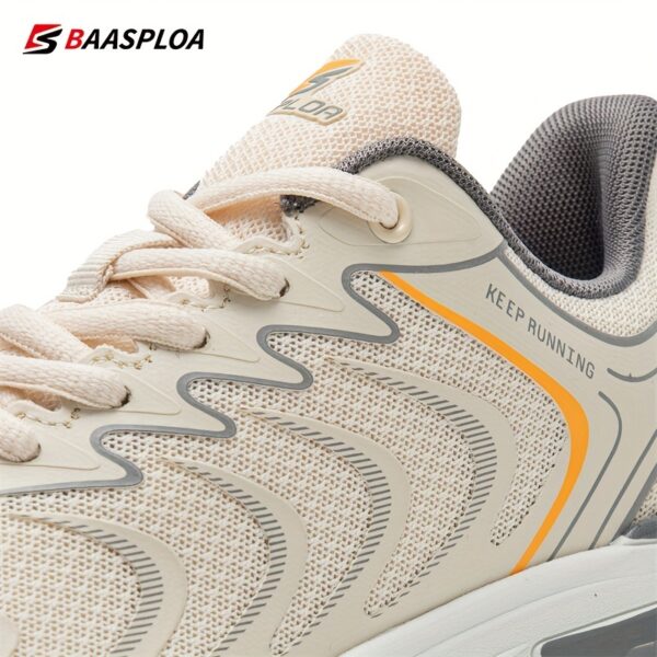 BAASPLOA Men's Breathable Mesh Running Footwear - Stylish Black with Orange Accents, All-Season Sneakers - Image 12