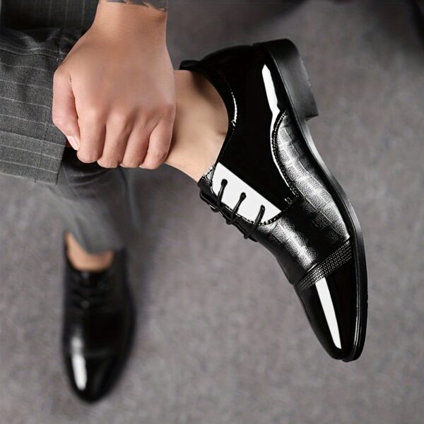 Men's British Style Derby Shoes, Wear-resistant Non-Slip Dress Shoes For Wedding Business - Image 10