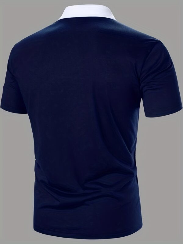 Men's Fashionable Casual Short-Sleeve Shirt with Horseman Print - Lightweight, Breathable Polyester Blend, Machine Washable - Ideal for Summer - Image 6