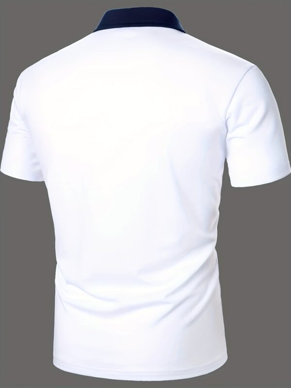 Men's Fashionable Casual Short-Sleeve Shirt with Horseman Print - Lightweight, Breathable Polyester Blend, Machine Washable - Ideal for Summer - Image 3