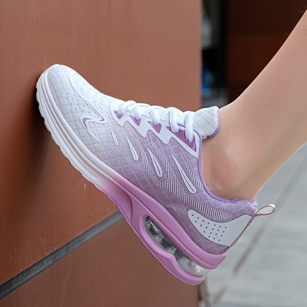 Women's Sporty Running Shoes, Ombre Color Lace-up Casual Sneakers With Air Cushion, Non-slip Breathable Mesh Walking Shoes - Image 11