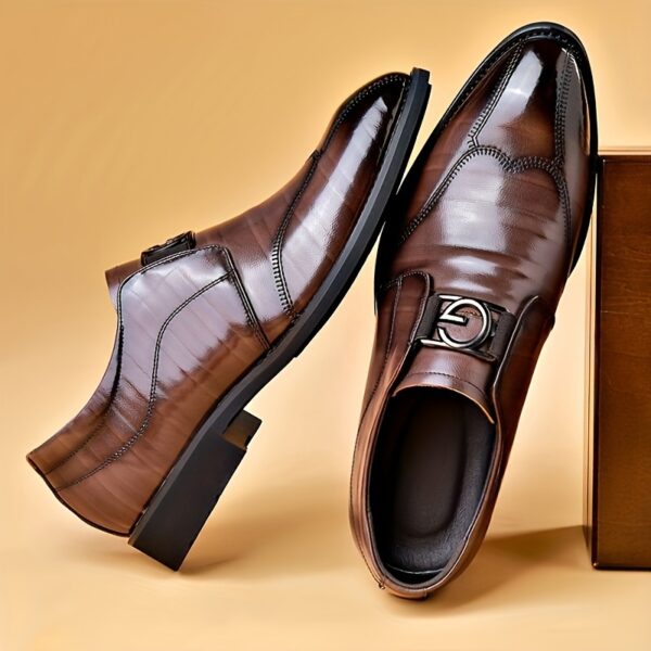 Men's Solid Black Oxford Dress Shoes - Lace-Up Formal Business & Party Shoes with Upper, Breathable Rubber Sole & Comfortable PU Insole for Professional & Special Occasions, Classic Shoe Style - Image 10