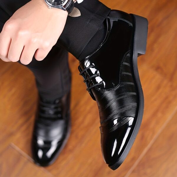 Men's British Style Derby Shoes, Wear-resistant Non-Slip Dress Shoes For Wedding Business - Image 13