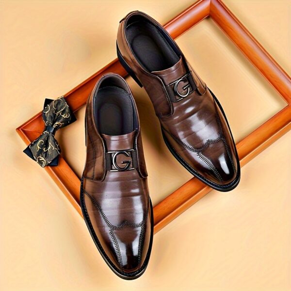 Men's Solid Black Oxford Dress Shoes - Lace-Up Formal Business & Party Shoes with Upper, Breathable Rubber Sole & Comfortable PU Insole for Professional & Special Occasions, Classic Shoe Style - Image 11