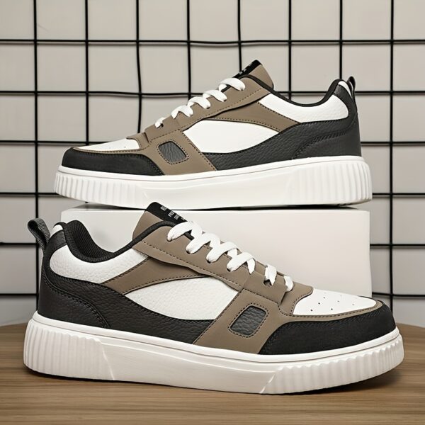 Men'S Stylish High-Top Sneakers - Comfortable Lace-Up with Round Toe, Durable EVA Sole, Ideal for Outdoor Activities, Casual Sports Shoes|Stylish HighTop Sneakers|Laceup Construction - Image 3