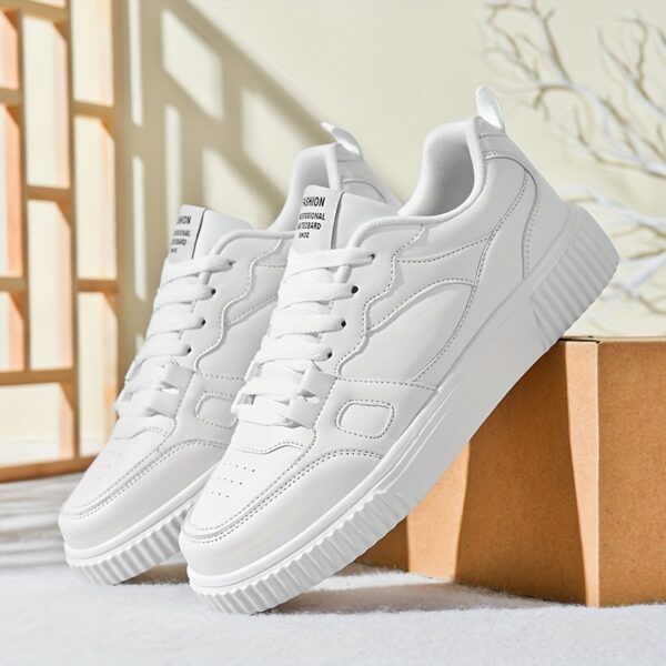 Men's Trendy Solid/Colour Block Skate Shoes, Comfy Non Slip Casual Lace Up Sneakers For Men's Outdoor Activities - Image 3