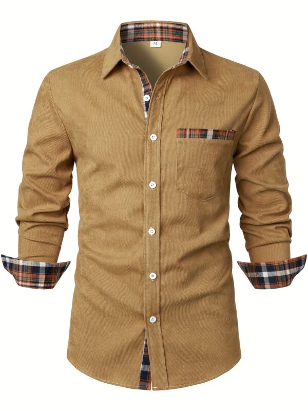 Men's Lapel Shirt, Casual Button Up Long Sleeve Shirt For Summer Fall Business - Image 3
