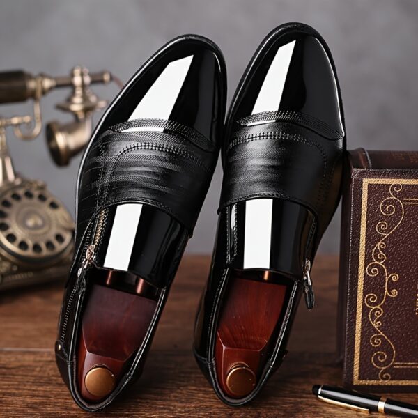 Men's British Style Derby Shoes, Wear-resistant Non-Slip Dress Shoes For Wedding Business - Image 14