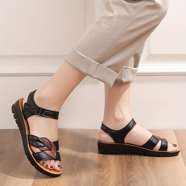 Women's Leaf Decor Sandals, Open Toe Non-slip Ankle Strap Casual Slingback Shoes, Summer Comfy Soft Shoes - Image 18