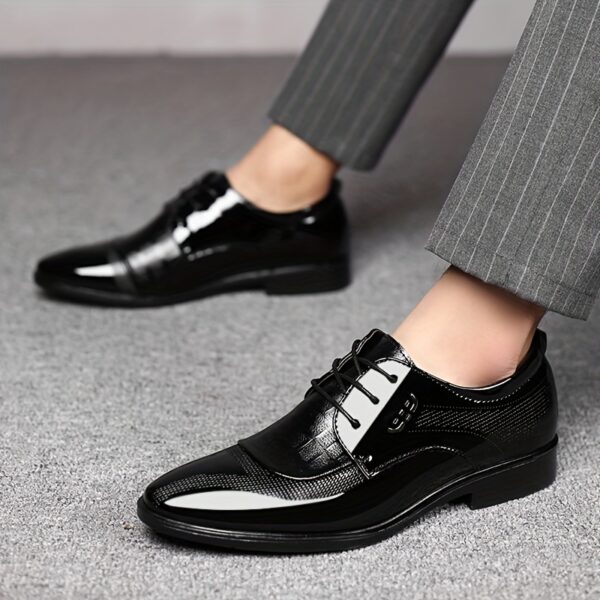 Men's British Style Derby Shoes, Wear-resistant Non-Slip Dress Shoes For Wedding Business - Image 11