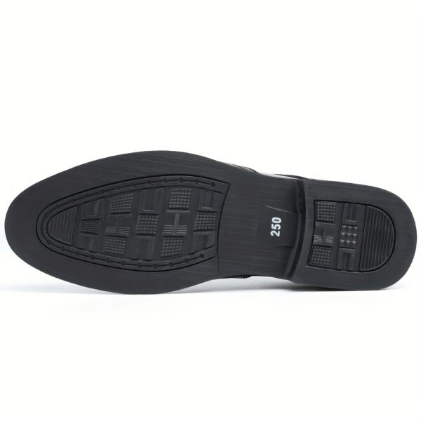 JIT2025 Men'S Versatile Dress Shoes - Black Brogue Oxford with Lace-Up Closure, Rubber Sole, and Faux Insole for Business, Weddings, and Formal Events, Formal Footwear | Elegant Footwear | Durable Footwear - Image 3