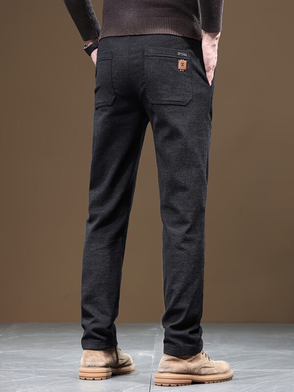 Men's Casual Warm Slim Fit Trousers, Semi-Formal cropped Pants For Fall Winter Business Leisure Activities