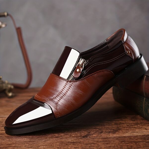 Men's British Style Derby Shoes, Wear-resistant Non-Slip Dress Shoes For Wedding Business