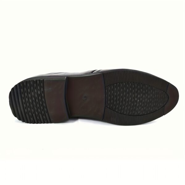 Men's Solid Black Oxford Dress Shoes - Lace-Up Formal Business & Party Shoes with Upper, Breathable Rubber Sole & Comfortable PU Insole for Professional & Special Occasions, Classic Shoe Style - Image 3