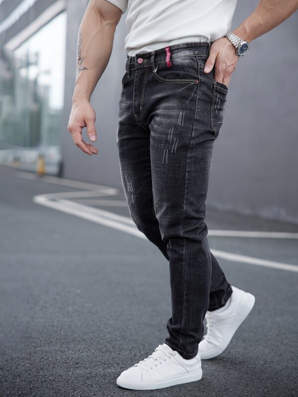Men's Premium Slim-Fit Washed Jeans - Stretch Denim, Casual & Versatile for All Seasons - Image 7