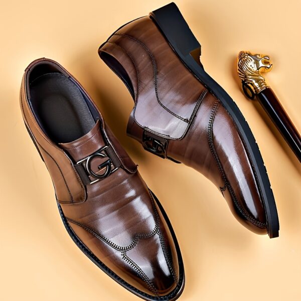 Men's Solid Black Oxford Dress Shoes - Lace-Up Formal Business & Party Shoes with Upper, Breathable Rubber Sole & Comfortable PU Insole for Professional & Special Occasions, Classic Shoe Style - Image 12