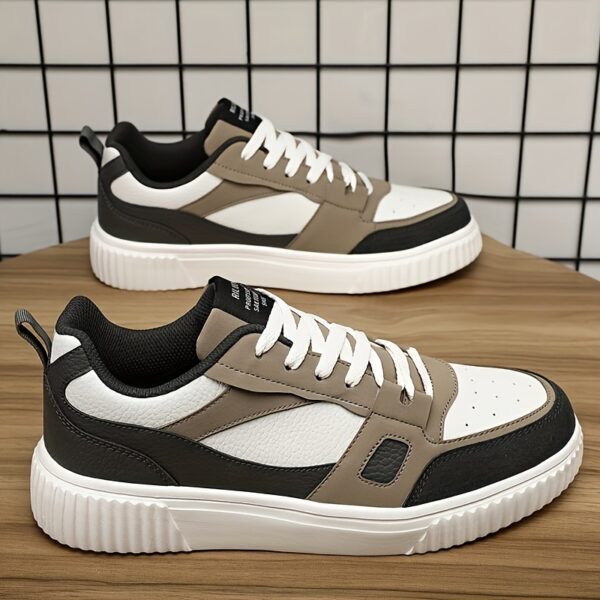Men'S Stylish High-Top Sneakers - Comfortable Lace-Up with Round Toe, Durable EVA Sole, Ideal for Outdoor Activities, Casual Sports Shoes|Stylish HighTop Sneakers|Laceup Construction - Image 4