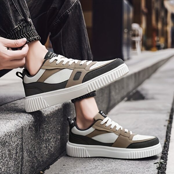 Men'S Stylish High-Top Sneakers - Comfortable Lace-Up with Round Toe, Durable EVA Sole, Ideal for Outdoor Activities, Casual Sports Shoes|Stylish HighTop Sneakers|Laceup Construction - Image 10