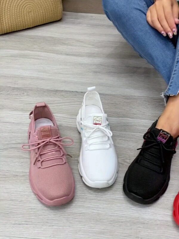 Valentine'S Day Women'S Solid Color Mesh Lace-Up Casual Sports Shoes, Breathable Low-Top Outdoor Running Shoes, Suitable for Gym Workouts. - Image 13