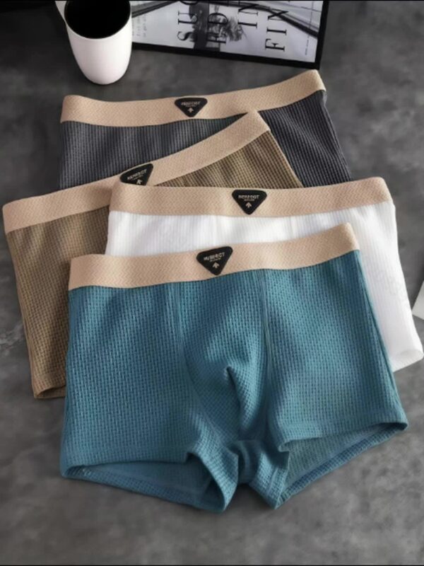 4pcs solid boxer briefs. Men's fashion, ice Silky clothing, boxer shorts for daily and casual wear - Image 8