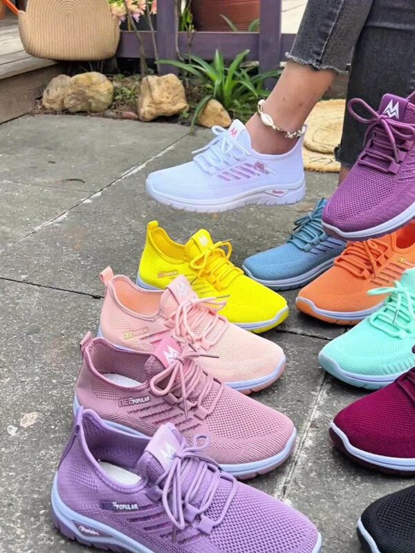 New Stylish And Colorful Fishnet Casual Sports Shoes - Image 54