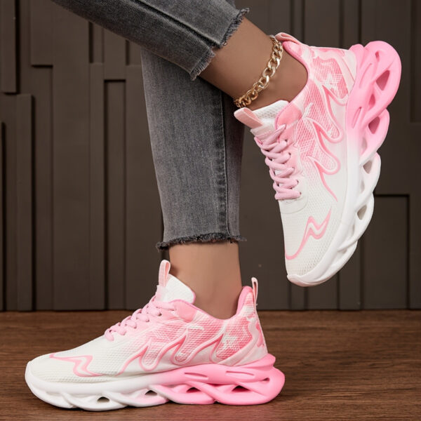 Women'S Breathable Lightweight Running Shoes - Fashion Gradient Design, Soft EVA Sole, Lace-Up Casual Sports Shoes, Mesh Upper, Suitable for All Seasons, Lightweight Running Shoes | Fashion Sports Shoes | Comfortable Fit - Image 6
