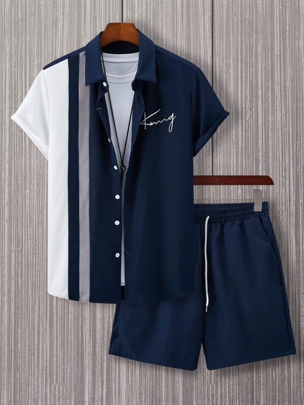 Men'S Summer Print Short Sleeve Shirt and Shorts Set 2pcs, Perfect for Outdoor - Image 8