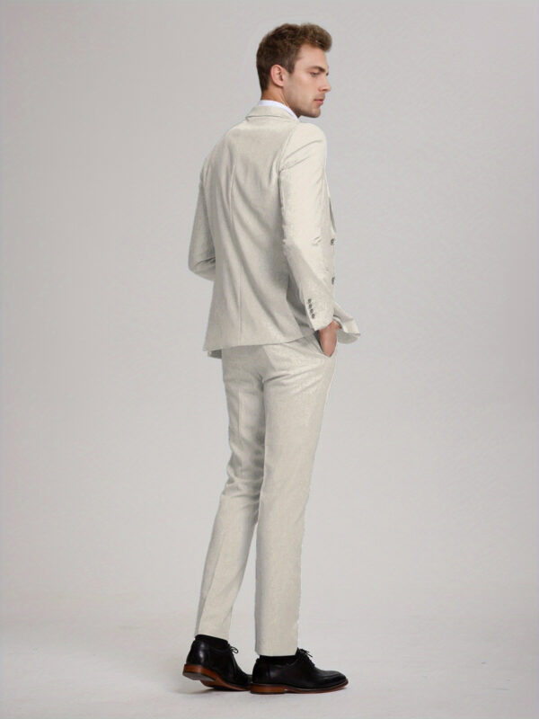 Men'S Cotton And Linen Three-Piece Suit, Two Buttons, Shengxin Fabric, Wash Label, 55% Linen, 45% Cotton - Image 6