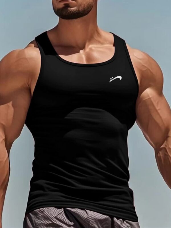 Villa Le Shui OBM Guiren Bird Summer Sleeveless Men'S Vest, Solid Color Round Neck Tank Top, Casual Sports Undershirt for Workouts. - Image 11