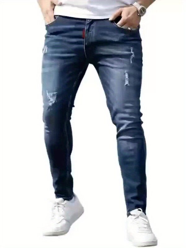 Best seller bestselling Men's jeans fashion new stretch comfortable slim Men's trousers dark wash blue gift light blue medium color wash blue classic four seasons spring summer autumn winter - Image 6