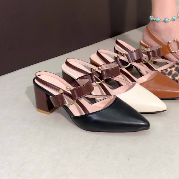 Women's Leopard Print Pointed-Toe High Heel Slip-On Shoes - Chunky Block Heel, Synthetic Cover Upper & PU Sole, Comfortable Pull-On Design for Autumn Fashion, Leopard Print Heels, Comfortable Fashion Footwear - Image 14