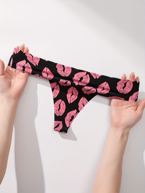 7pcs Women's Seamless Thong Panties - Ice Sliky Fiber Fabric, Breathable & Comfortable, Sexy Cut-Out Heart Design, Solid Color, Hand Wash Only, All-Season Casual Attire, Comfortable Lingerie, Fashionable Underwear, Comfortable Fit - Image 8