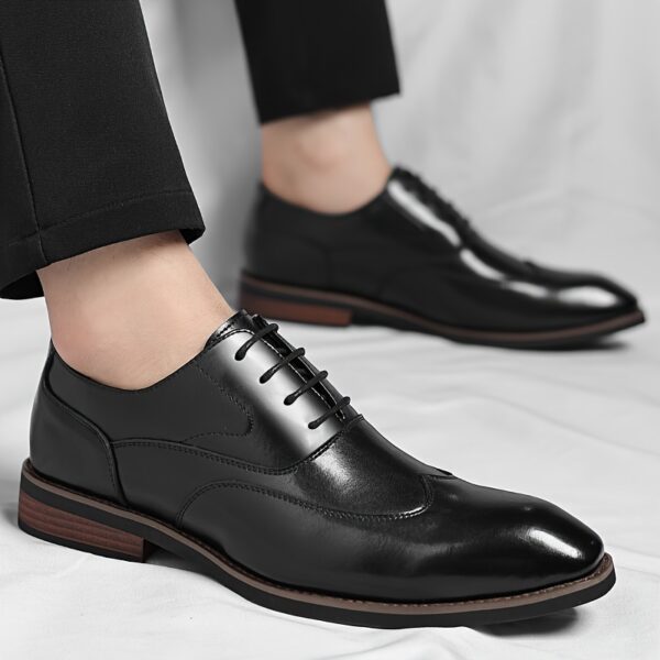 Men's Shoes Summer Formal Casual Commuter Oversized Genuine Leather Oxford Shoes British Business Casual Men's Handmade True Genuine Leather Waxed Brown Groom Wedding Shoes, One Pair per Pack Suitable for 4 Seasons and 365 Days of Use in 10 Festivals - Image 6