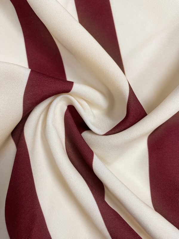 Women's Chic Striped V-Neck Blouse with Lace-Up Detail - Long Sleeve, Red & Cream Horizontal Stripes, Polyester Fabric, Perfect for Spring/Summer Commute or Casual Wear, Ladies Blouses - Image 5