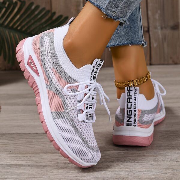 Women'S Lightweight Breathable White Sneakers - Comfortable Low-Top Lace-Up Walking Shoes with Non-Slip PVC Sole, Ideal for Travel, Shopping, and Casual Wear, Casual Footwear | Stylish Laceup Shoes | Comfortable Footwear - Image 22