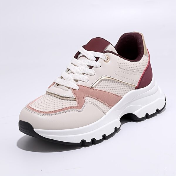 Women'S Spring Outdoor Running Shoes, All-Season Breathable Sneakers, Fashionable Thick Sole Comfort Sports Shoes with Motion-Control Support, Fabric Upper & Inner, TPU Sole, Man-Made Materials - Image 5