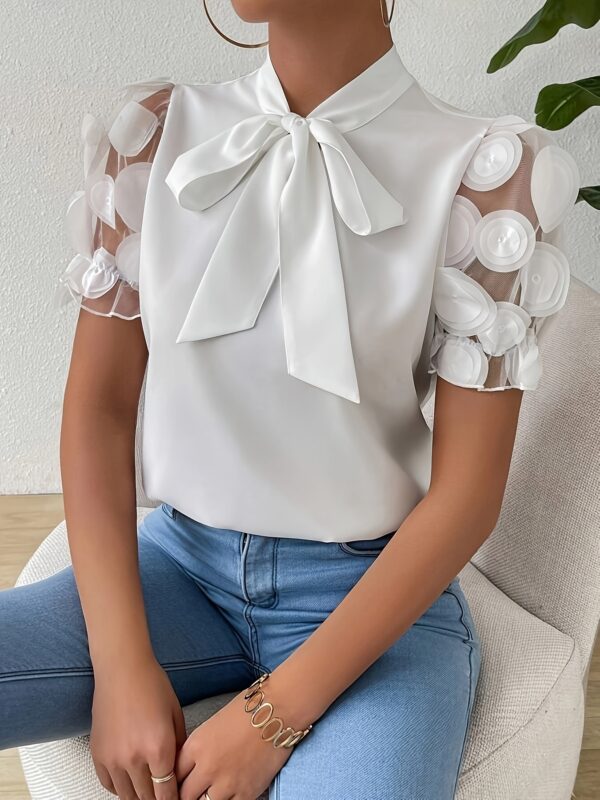 Women'S Mesh Panel Short-Sleeve Shirt - Image 3