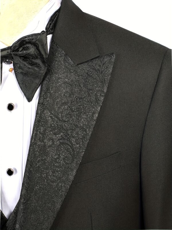 Wedding Party Black Suit Set: 3pcs - Tuxedo, Vest, and Pants for Men - Image 8
