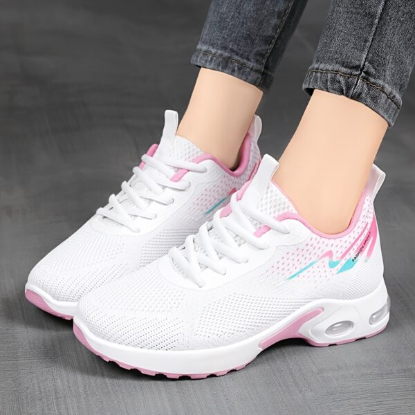 Women's lightweight and breathable knitted sports shoes with air cushion, made of soft and highly elastic fabric, comfortable for casual outdoor wear in all seasons. Women's sports shoes are suitable for wearing in all four seasons - Image 6