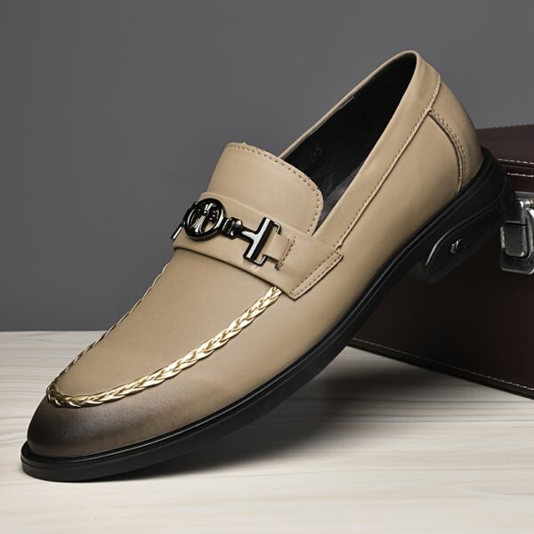 Men's Handmade Formal Wedding Shoes, Durable Thick-Soled Slip-On Casual Business Party Office Daily Wear - Image 4